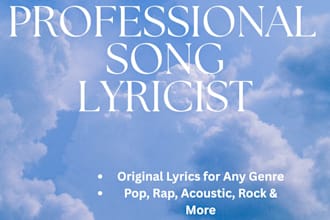 write catchy song lyrics and lyrics writing for any genre