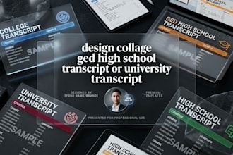 design collage ged high school transcript or university transcript
