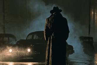 create noir horror and dark comic book illustrations