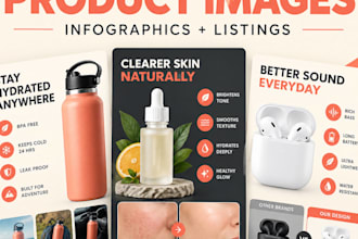 design shopify product images and product infographics