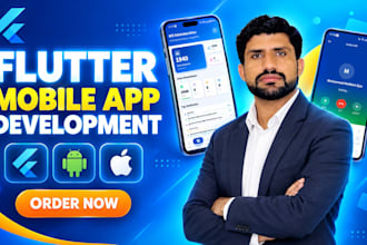 develop a custom flutter mobile app for ios and android