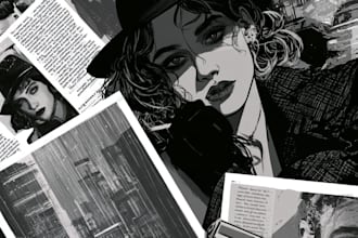 draw noir, horror and dark comic books art for your story