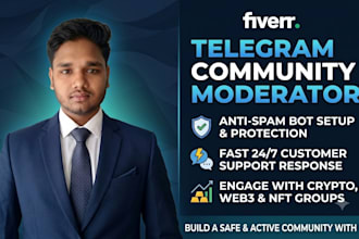 be your web3 telegram community moderator and chat support