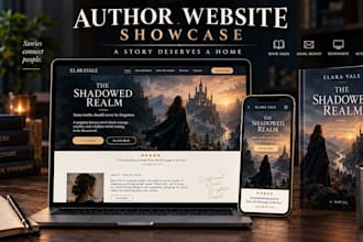 design a professional author website or book landing page