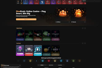 develop a crypto cs2 gaming website with custom games