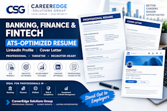 create an ats resume for finance, banking, accounting and fintech