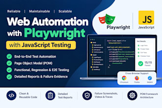 write playwright end to end automation tests in javascript