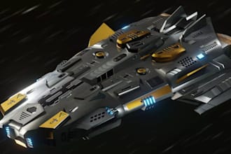 create detailed 3d spaceship models and sci fi game assets for unity and unreal