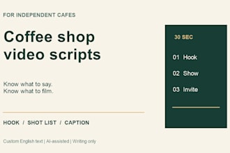 write short video scripts for your coffee shop