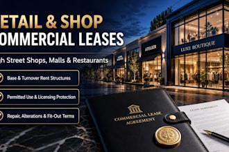 draft a bespoke retail commercial lease and shop rental contract