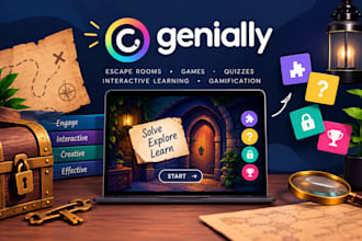 create a genially escape room, educational game and interactive quiz