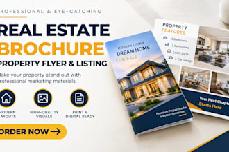 create a professional real estate brochure property flyer and listing