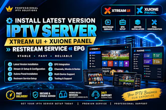 install latest version iptv server, xtream ui, xuione panel restream service epg