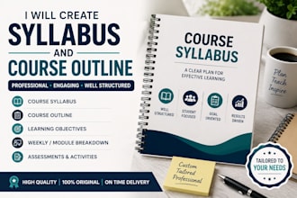 create an academic syllabus, academic plan, and lesson plan