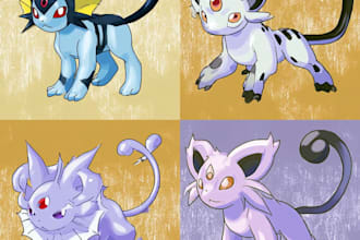 draw pokemon art fakemon with official anime style