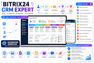 setup customize automate and integrate bitrix24 CRM expertly, sales pipeline