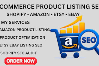 shopify SEO audit etsy ebay amazon product listing optimization ecommerce setup