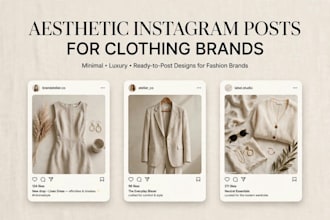 design aesthetic instagram posts for clothing brand