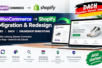 woocommerce shopify migration redesign seo german dach onlineshop einrichtung