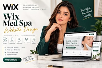 wix med spa website, spa booking website, clinic website, spa website, wix