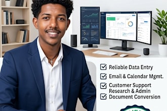 be your professional virtual assistant and do data entry work