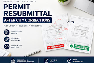 prepare permit resubmittal drawings after city corrections