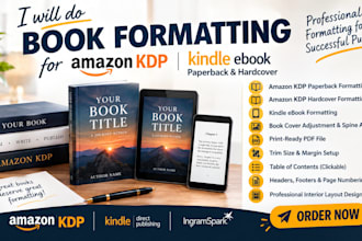 deliver a professional ebook and paperback layout formatting
