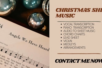 create christmas sheet music, piano, violin, choir, medley, and arrangements