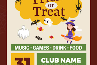 design spooky halloween party poster and invitation