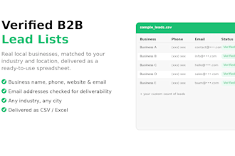 build a verified local business lead list with email and phone