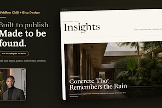 design or build your webflow cms website with blog