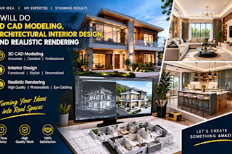 do 3d cad modeling architectural interior design and realistic rendering
