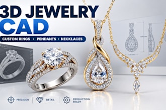 design custom rings, pendants and necklaces with 3d jewelry cad modeling