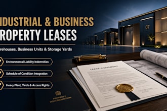 draft a binding business property lease and industrial unit contract