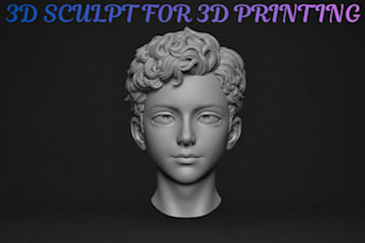 sculpt custom 3d character and bust, stl for 3d printing miniature