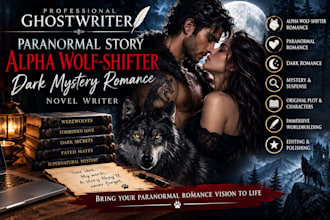 ghostwriter paranormal story alpha wolfshifter dark mystery romance novel writer