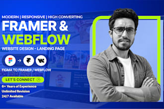 design framer website, webflow website, framer landing page, webflow developer