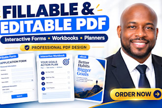 create fillable pdf forms , editable pdf interactive ebook planner and workbook