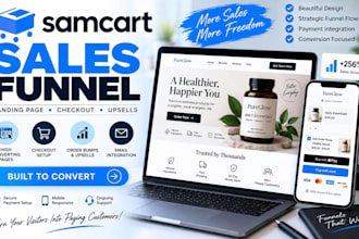 design samcart sales funnel real estate landing page thrivecart ebook funnel