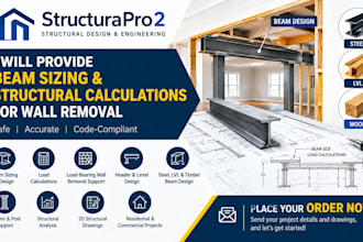 design structural beams and calculate load bearing wall removal