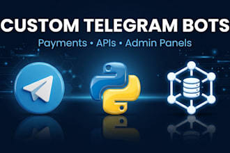 develop a custom python telegram bot for automation, apis, and ai