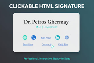 create a clickable HTML signature for your  business html email clickable sign