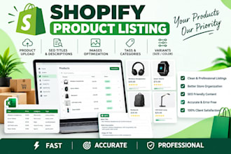manage shopify product listings and store data
