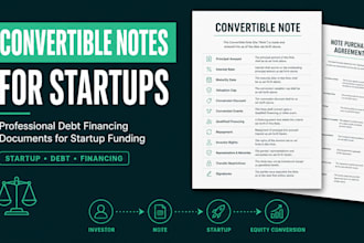 draft professional convertible notes for startup debt financing