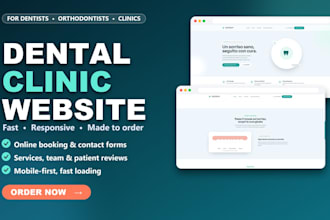 design a modern dentist website for your dental clinic with booking form