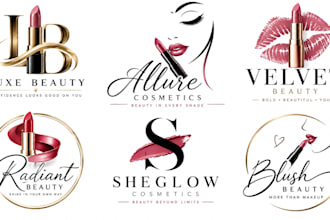 design a professional  makeup, beauty, cosmetics, or fashion lipstick logo