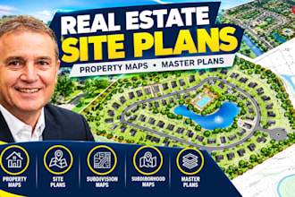 create real estate property maps, site plans, subdivision maps and master plans