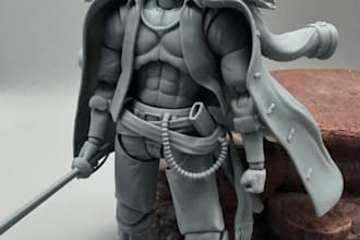 sculpt 3d articulated action figure, anime statue, bjd toy, 3d print