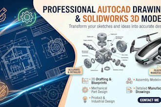 professional autocad drawings and solidworks 3d models, expert cad design