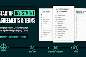 draft comprehensive startup investment agreements and term sheets